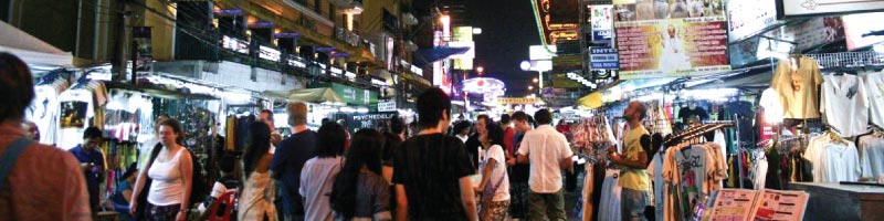 רחוב הקוואסאן – יעד פופולרי למטיילים בבנגקוק
